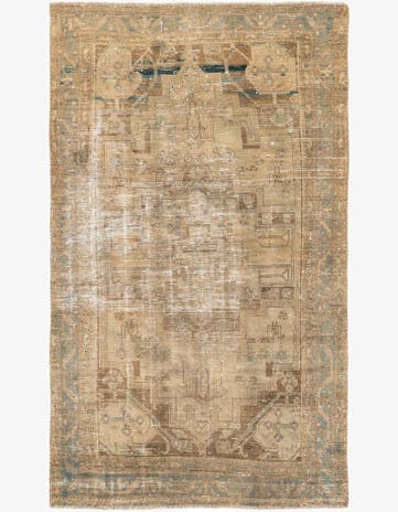 4' x 6' 9 Hand Knotted Ultra Vintage Persian Wool Rug