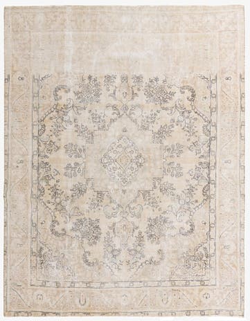 9' 5 x 12' 3 Hand Knotted Ultra Vintage Persian Wool Rug