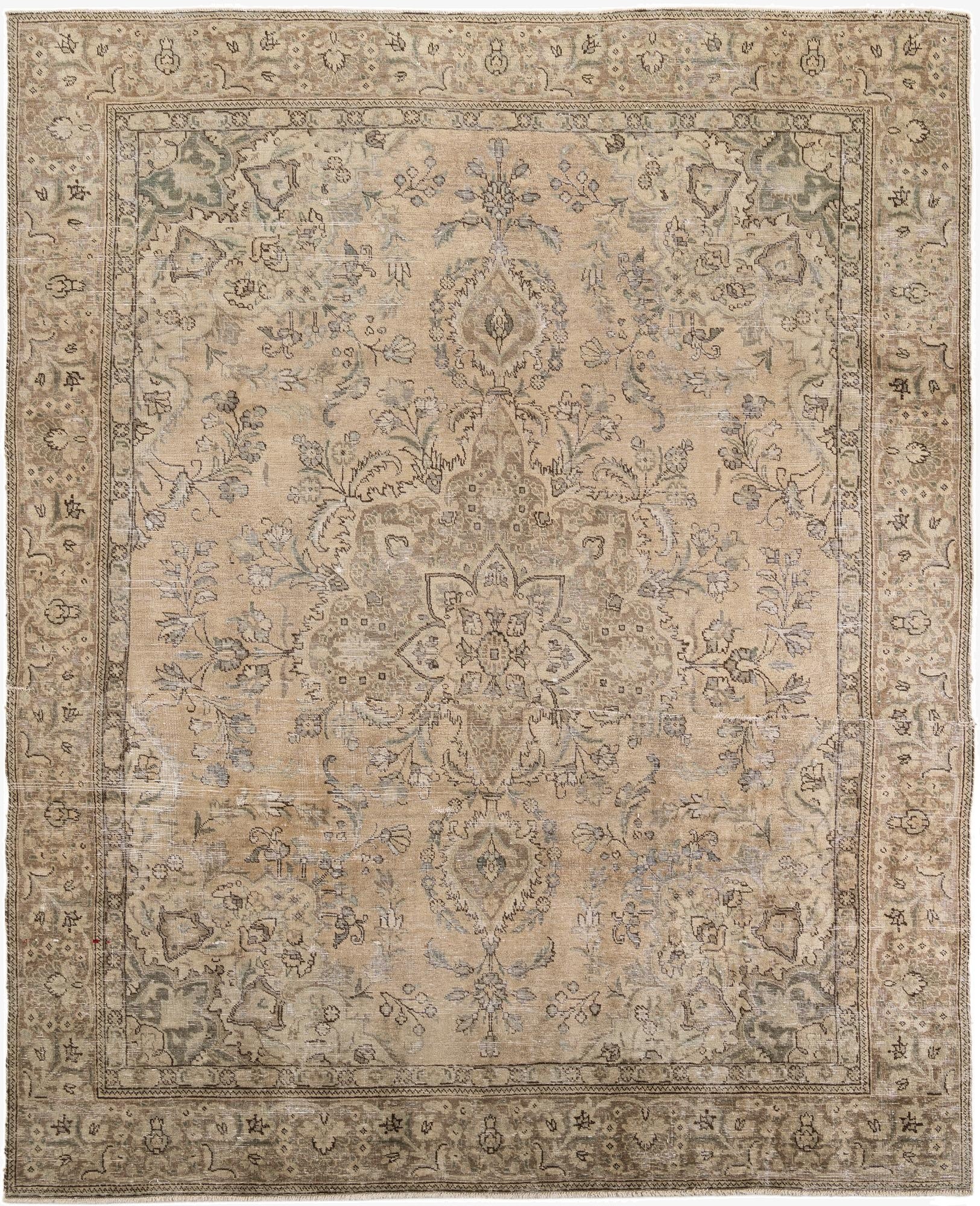 9' 3 x 11' 2  Hand Knotted Ultra Vintage Persian Wool Rug