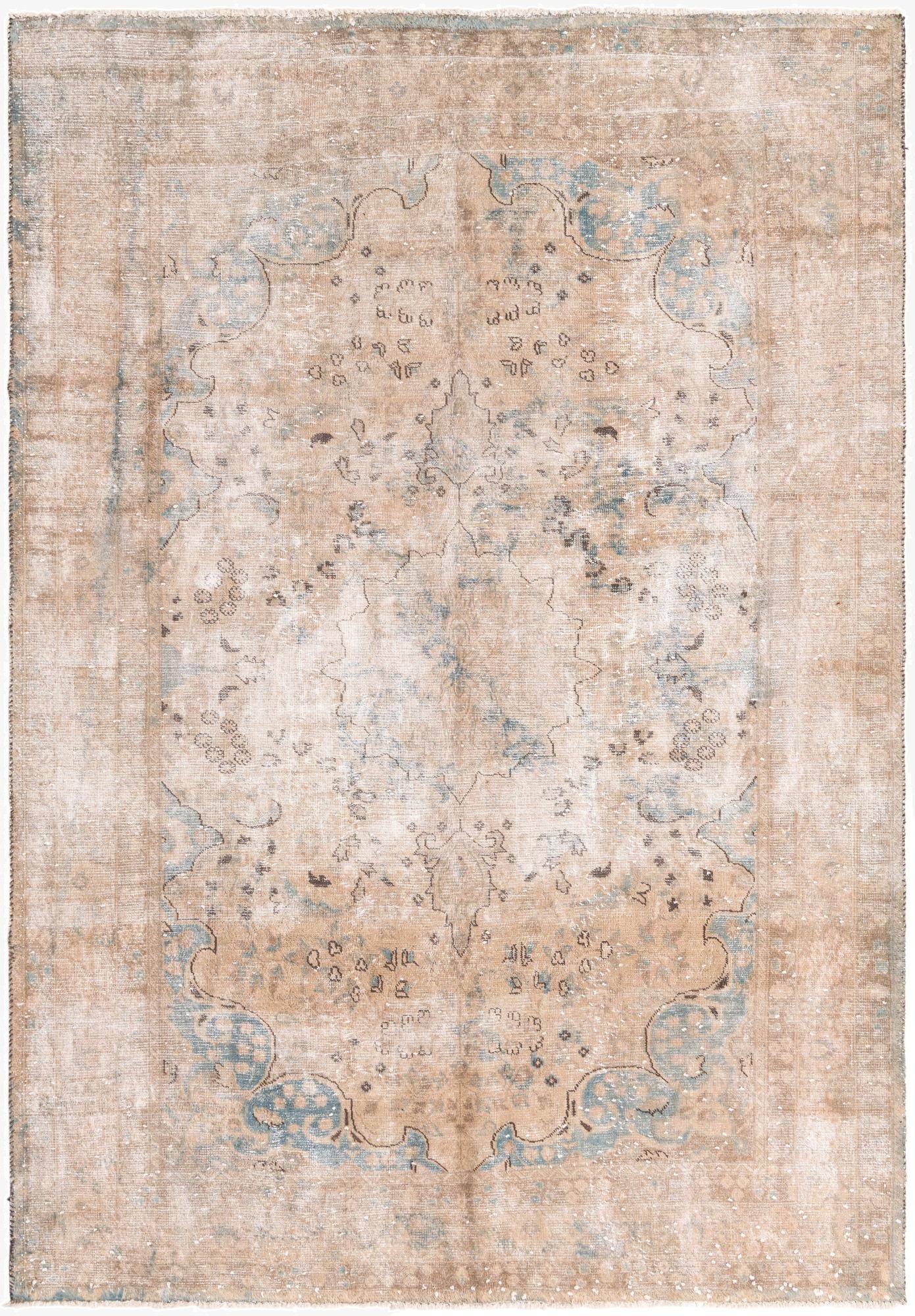 6' 4 x 9' 2  Hand Knotted Ultra Vintage Persian Wool Rug