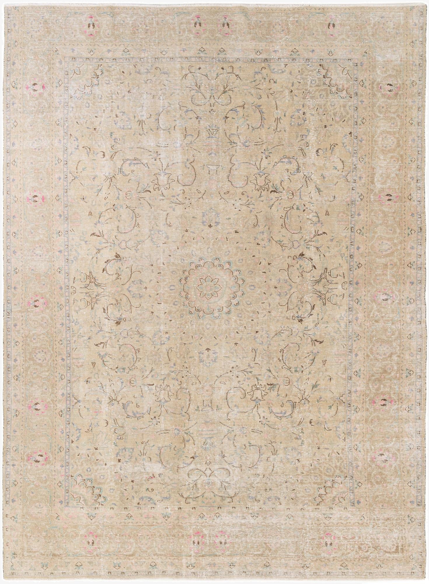 9' 3 x 12' 4  Hand Knotted Ultra Vintage Persian Wool Rug