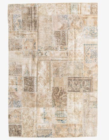 6' 8 x 10' Hand Knotted Ultra Vintage Persian Wool Rug