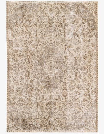 6' 7 x 9' 6 Hand Knotted Ultra Vintage Persian Wool Rug