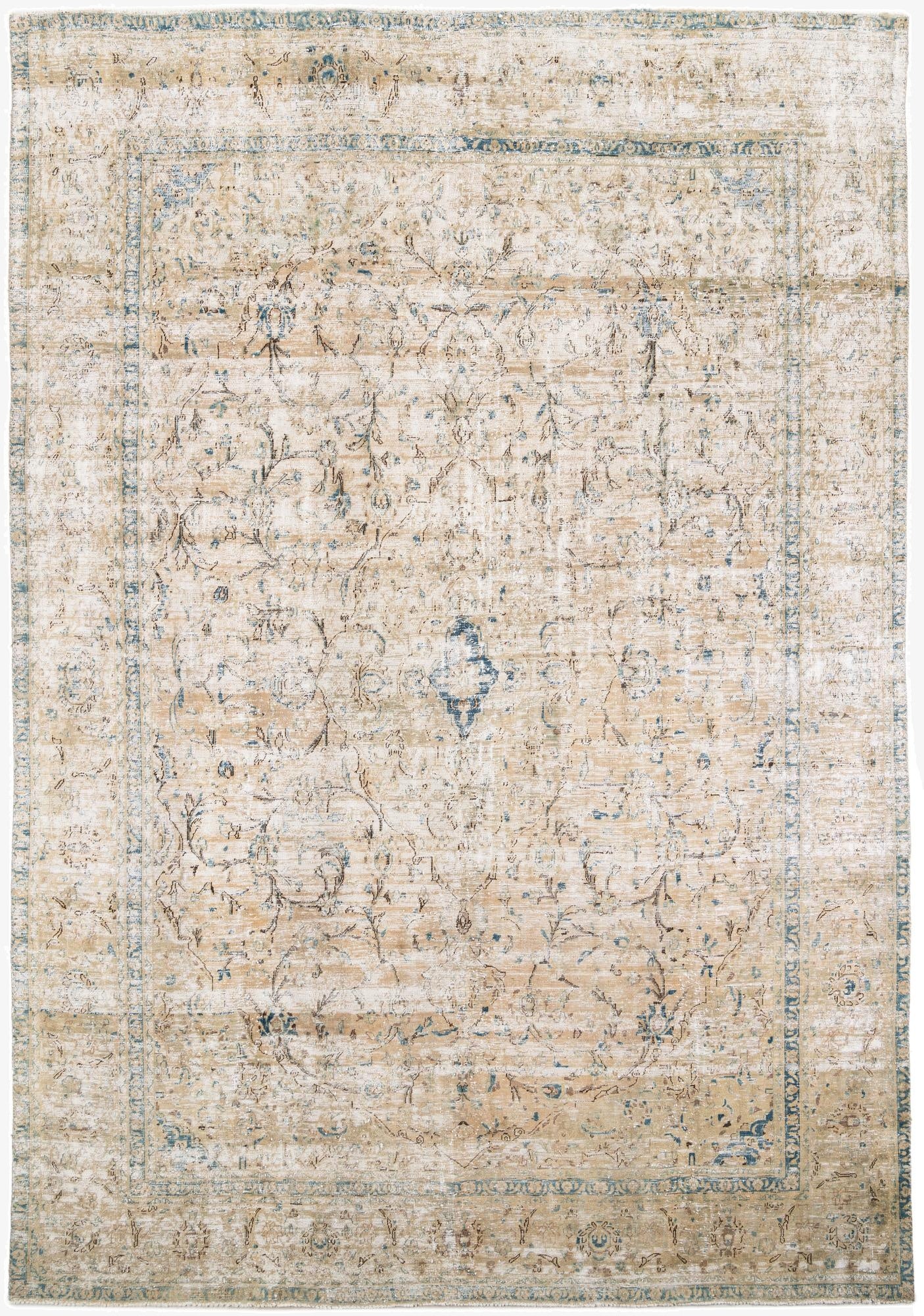 9' 1 x 12' 9  Hand Knotted Ultra Vintage Persian Wool Rug