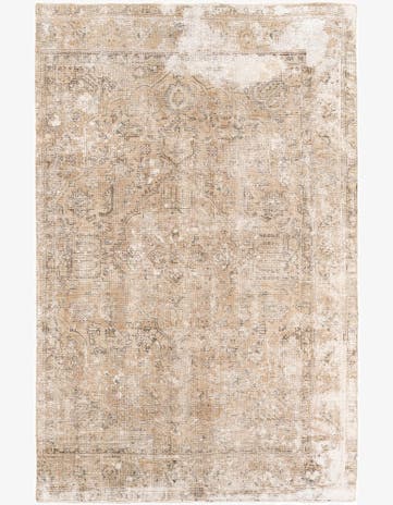 6' x 9' 5 Hand Knotted Ultra Vintage Persian Wool Rug