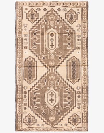 3' 4 x 6' Hand Knotted Ultra Vintage Persian Wool Rug