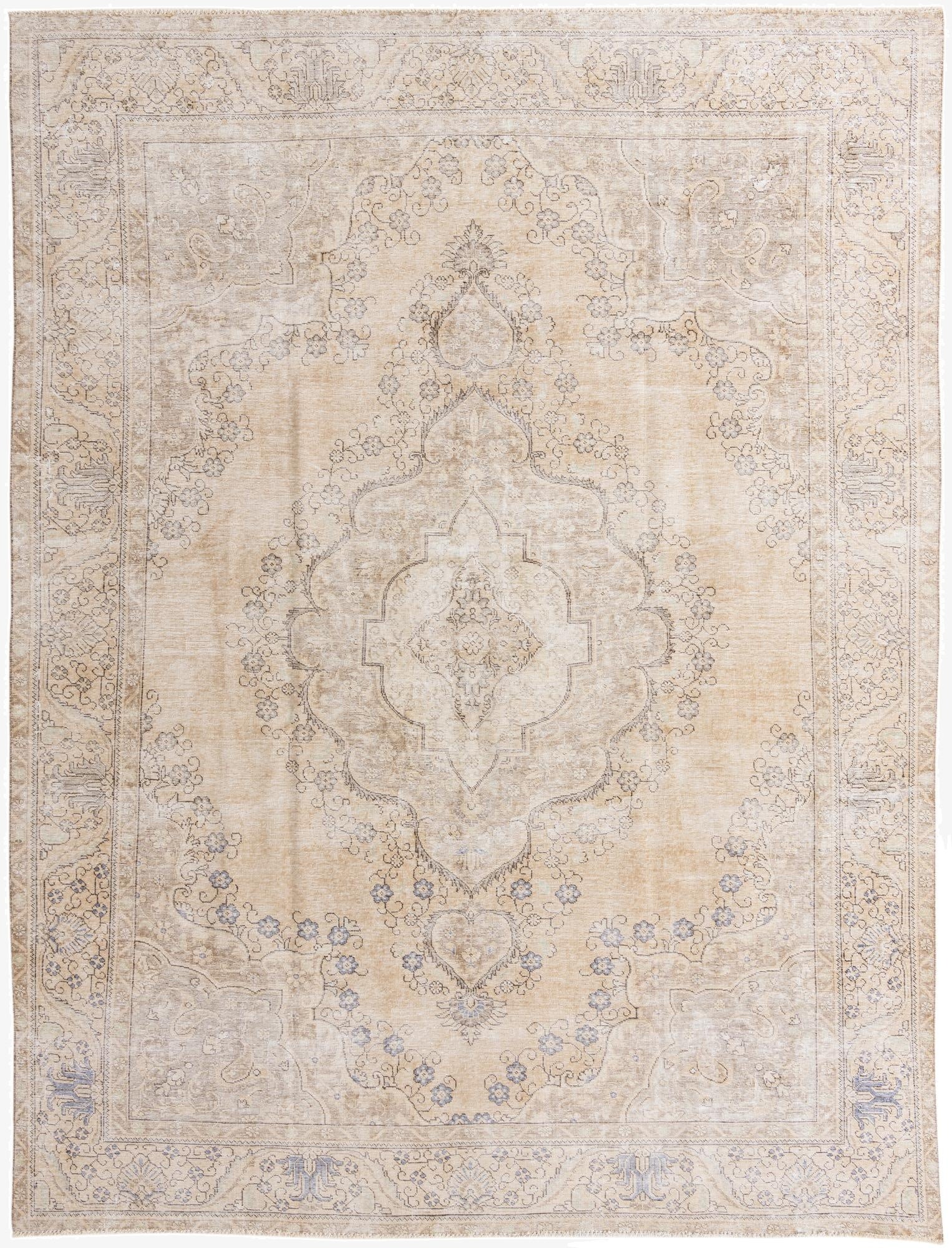 9' 7 x 12' 10  Hand Knotted Ultra Vintage Persian Wool Rug