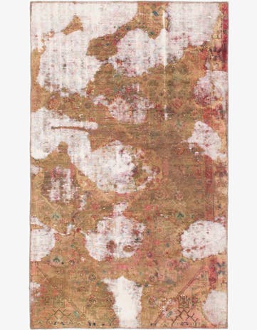 4' x 6' 7 Hand Knotted Ultra Vintage Persian Wool Rug