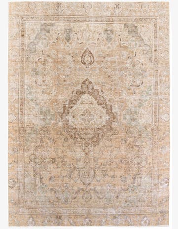9' x 12' 9 Hand Knotted Ultra Vintage Persian Wool Rug