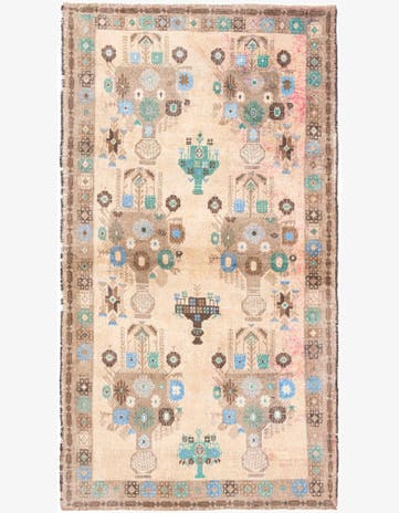 3' 10 x 7' 3 Hand Knotted Ultra Vintage Persian Wool Rug
