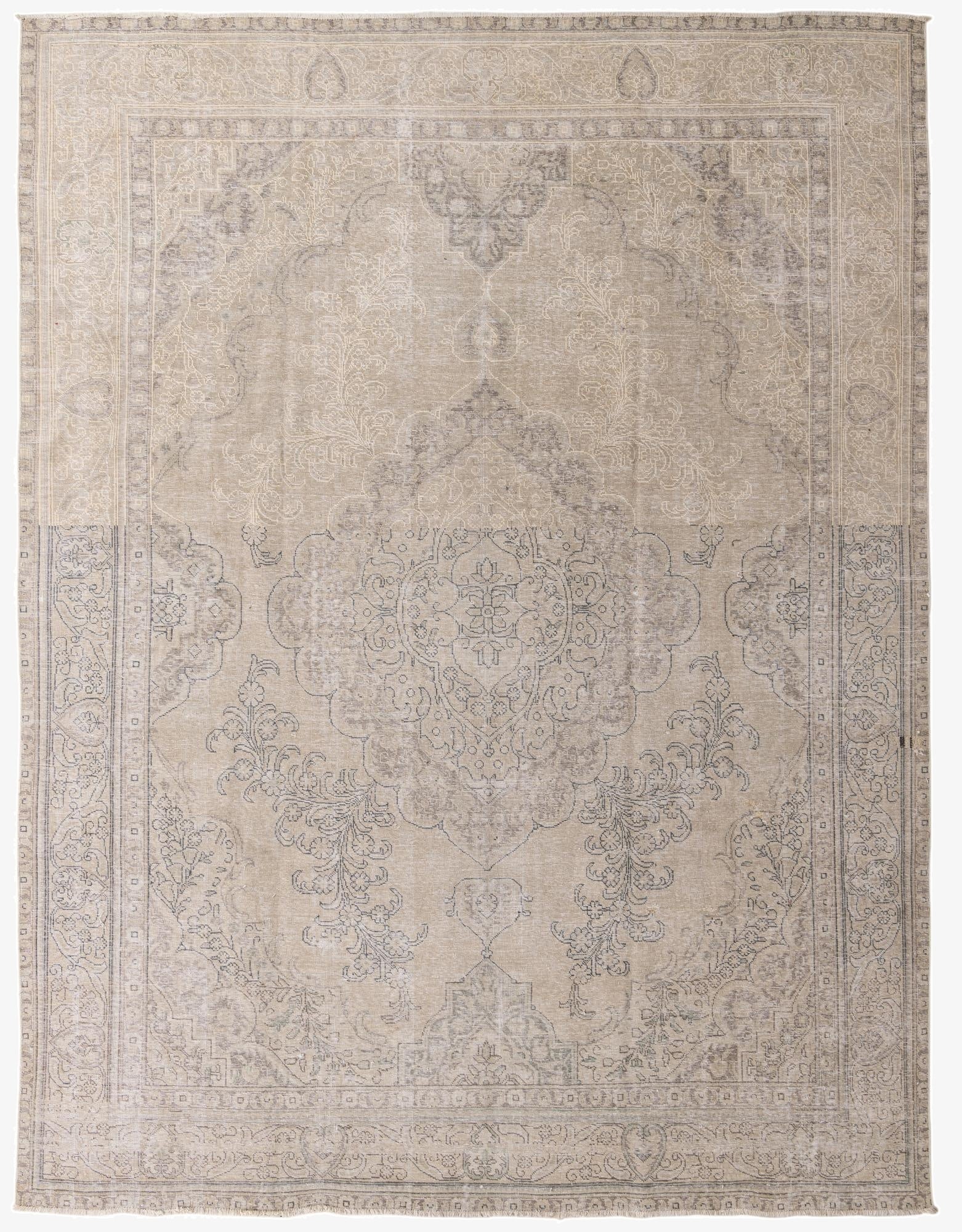 9' 8 x 12' 6  Hand Knotted Ultra Vintage Persian Wool Rug