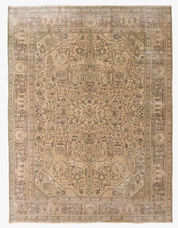9' 6 x 12' 7 Hand Knotted Ultra Vintage Persian Wool Rug