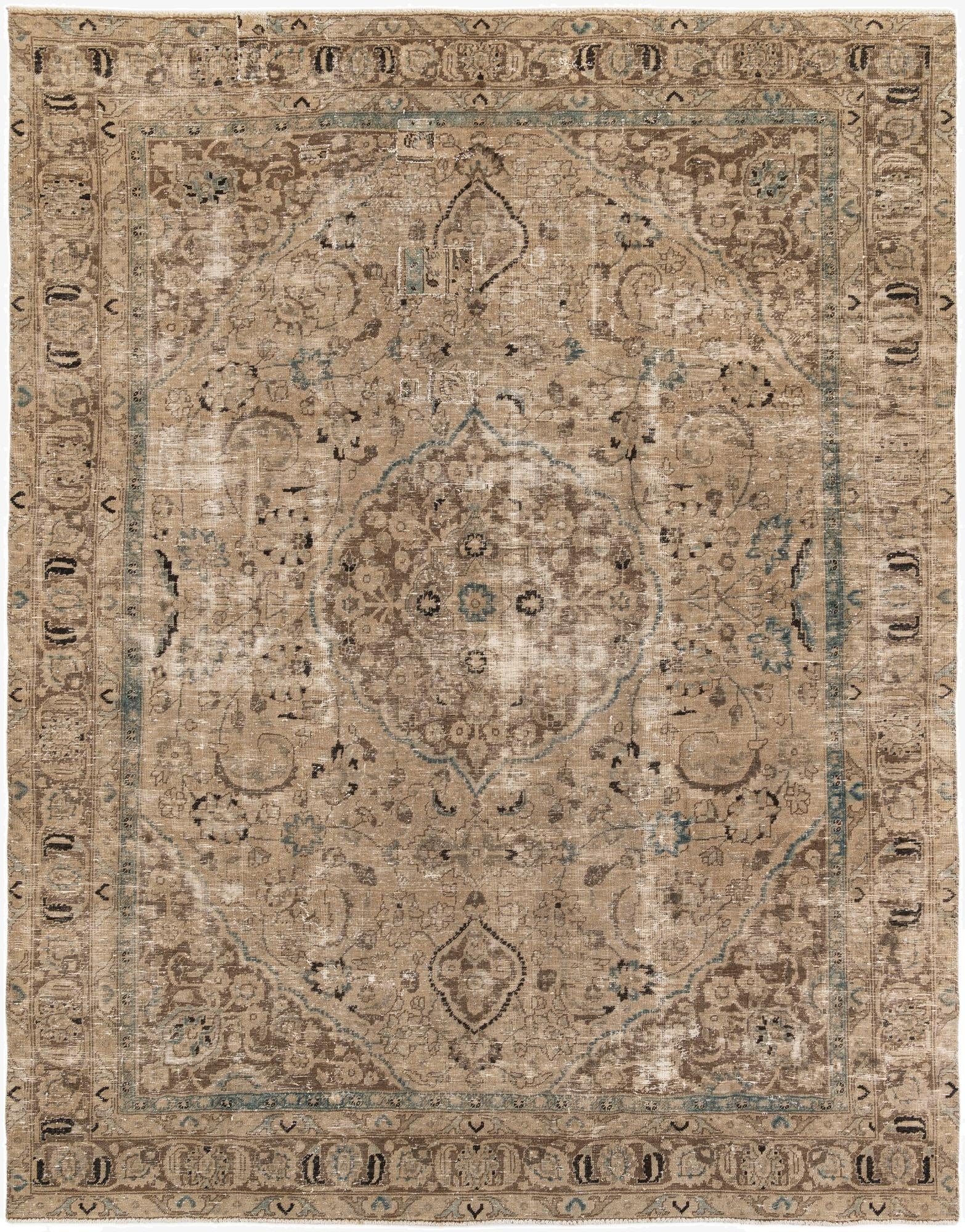 9' x 11' 6  Hand Knotted Ultra Vintage Persian Wool Rug