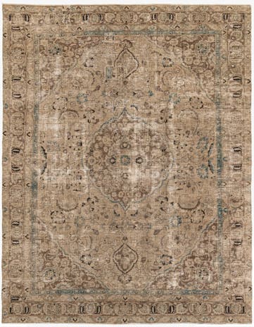 9' x 11' 6 Hand Knotted Ultra Vintage Persian Wool Rug