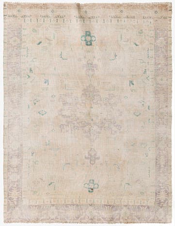 4' 5 x 6' 1 Hand Knotted Ultra Vintage Persian Wool Rug