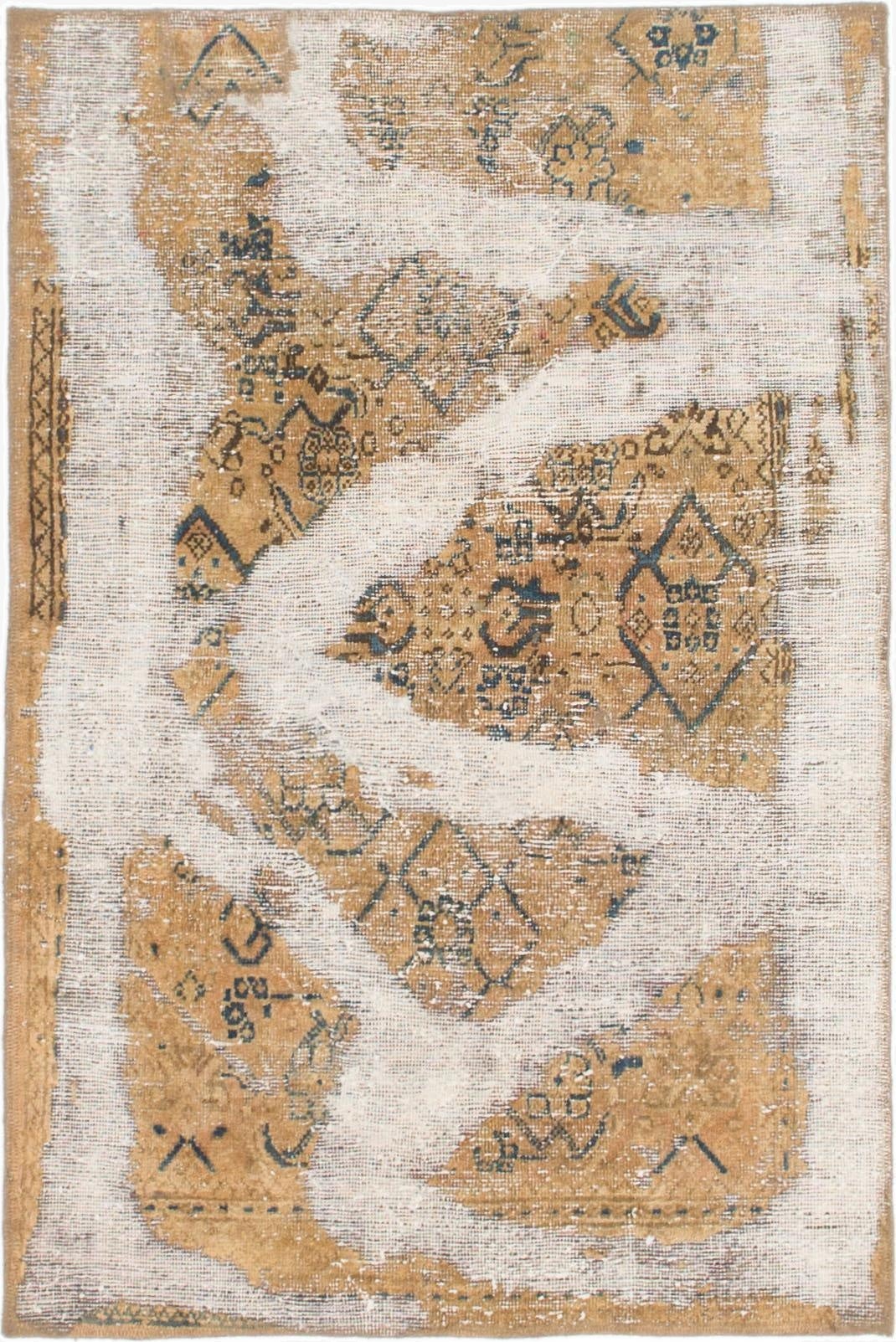 3' 2 x 4' 9  Hand Knotted Ultra Vintage Persian Wool Rug