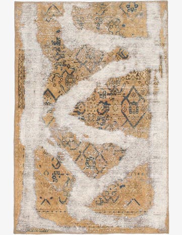 3' 2 x 4' 9 Hand Knotted Ultra Vintage Persian Wool Rug