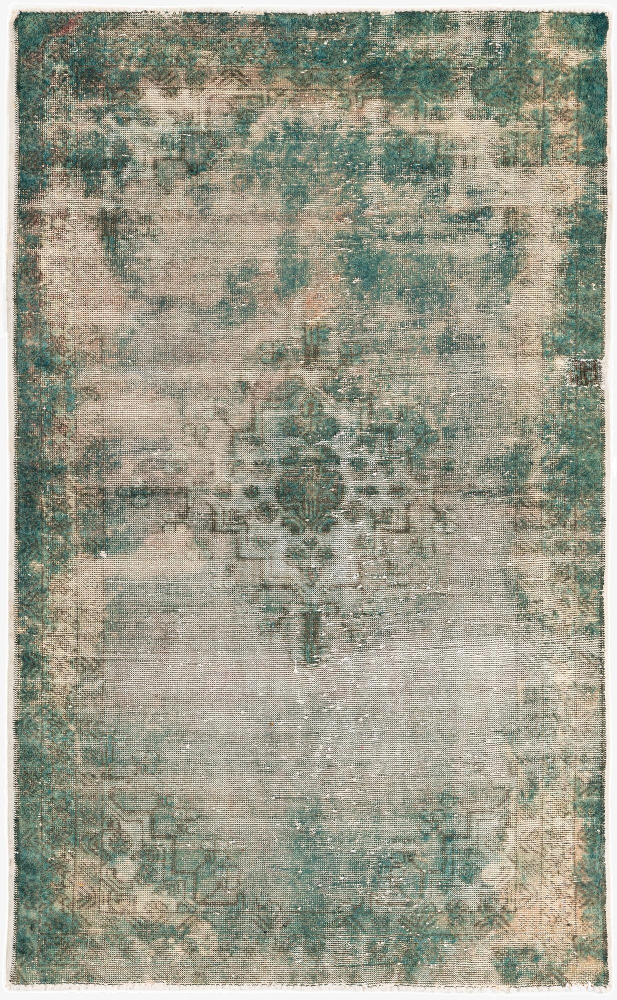 3' 10 x 6' 4  Hand Knotted Ultra Vintage Persian Wool Rug