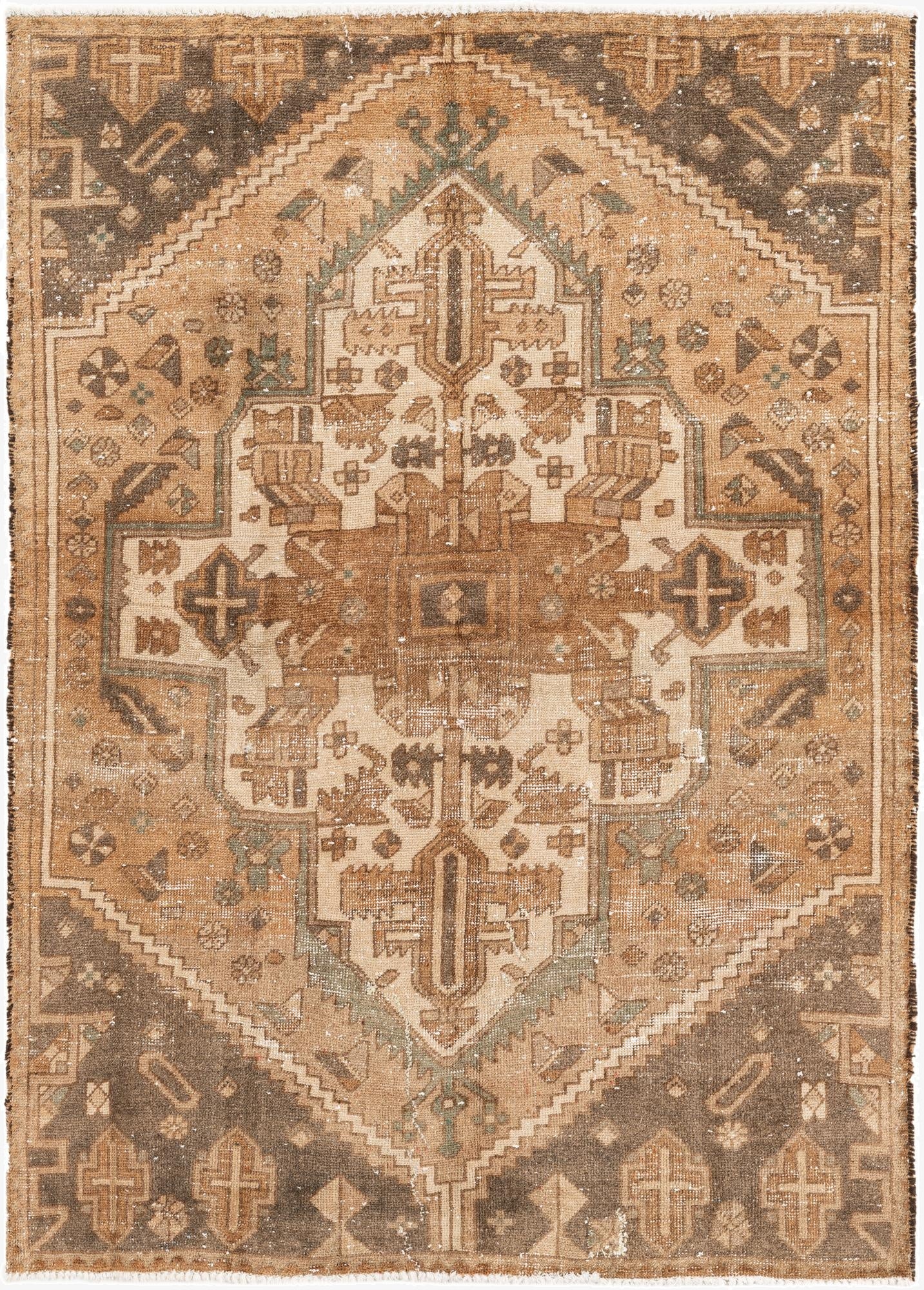 Primary image 4' 2 x 5' 10  Hand Knotted Ultra Vintage Persian Wool Rug