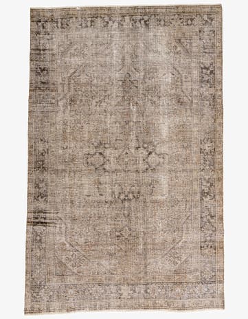 6' 2 x 9' 8 Hand Knotted Ultra Vintage Persian Wool Rug