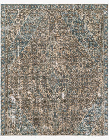 6' 7 x 8' Hand Knotted Ultra Vintage Persian Wool Rug