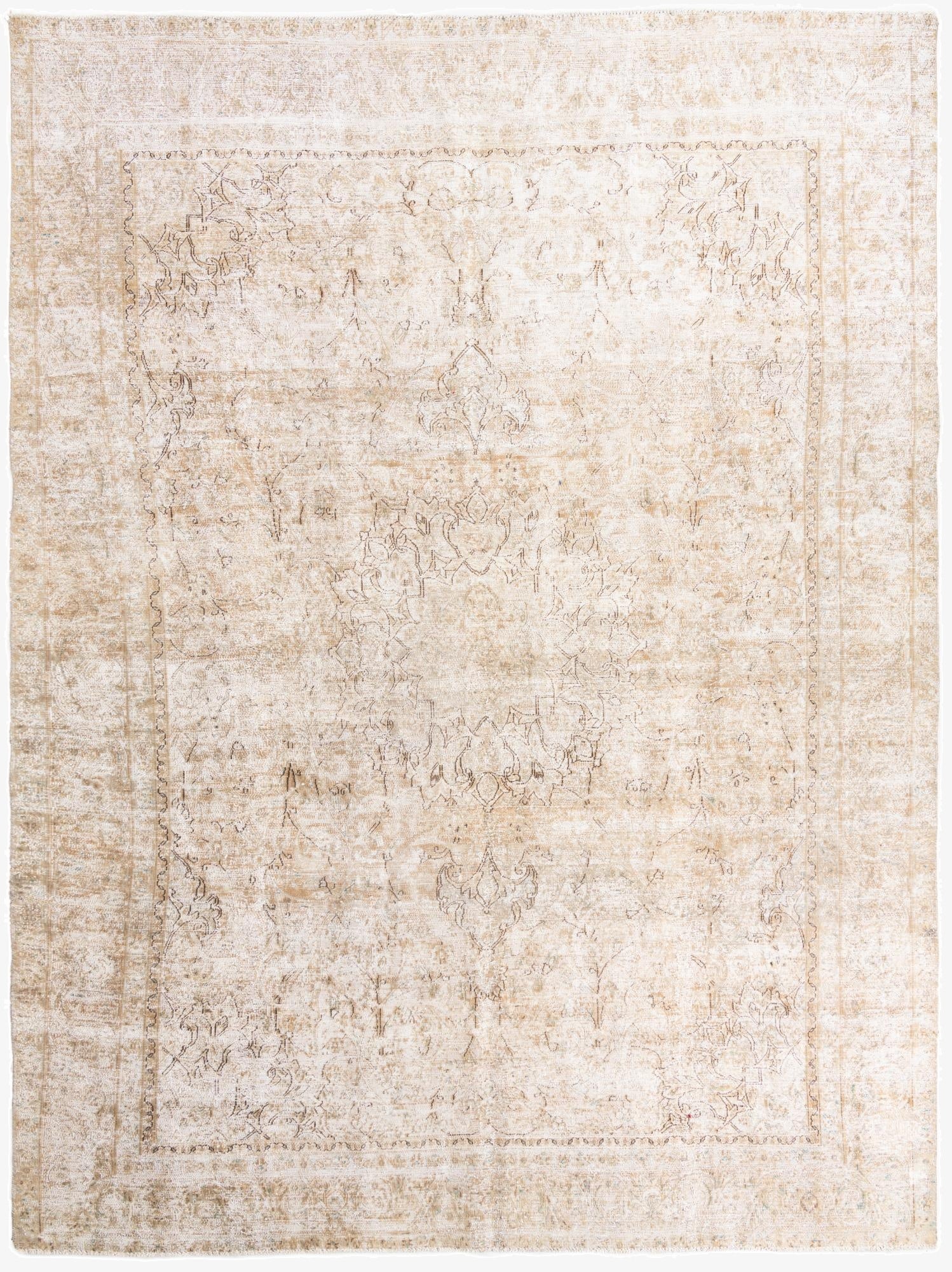 8' 7 x 12'  Hand Knotted Ultra Vintage Persian Wool Rug