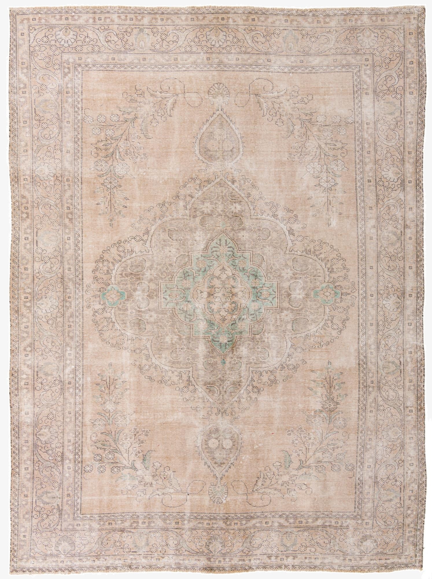 9' 6 x 13' 1  Hand Knotted Ultra Vintage Persian Wool Rug