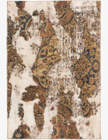 4' x 5' 10 Hand Knotted Ultra Vintage Persian Wool Rug