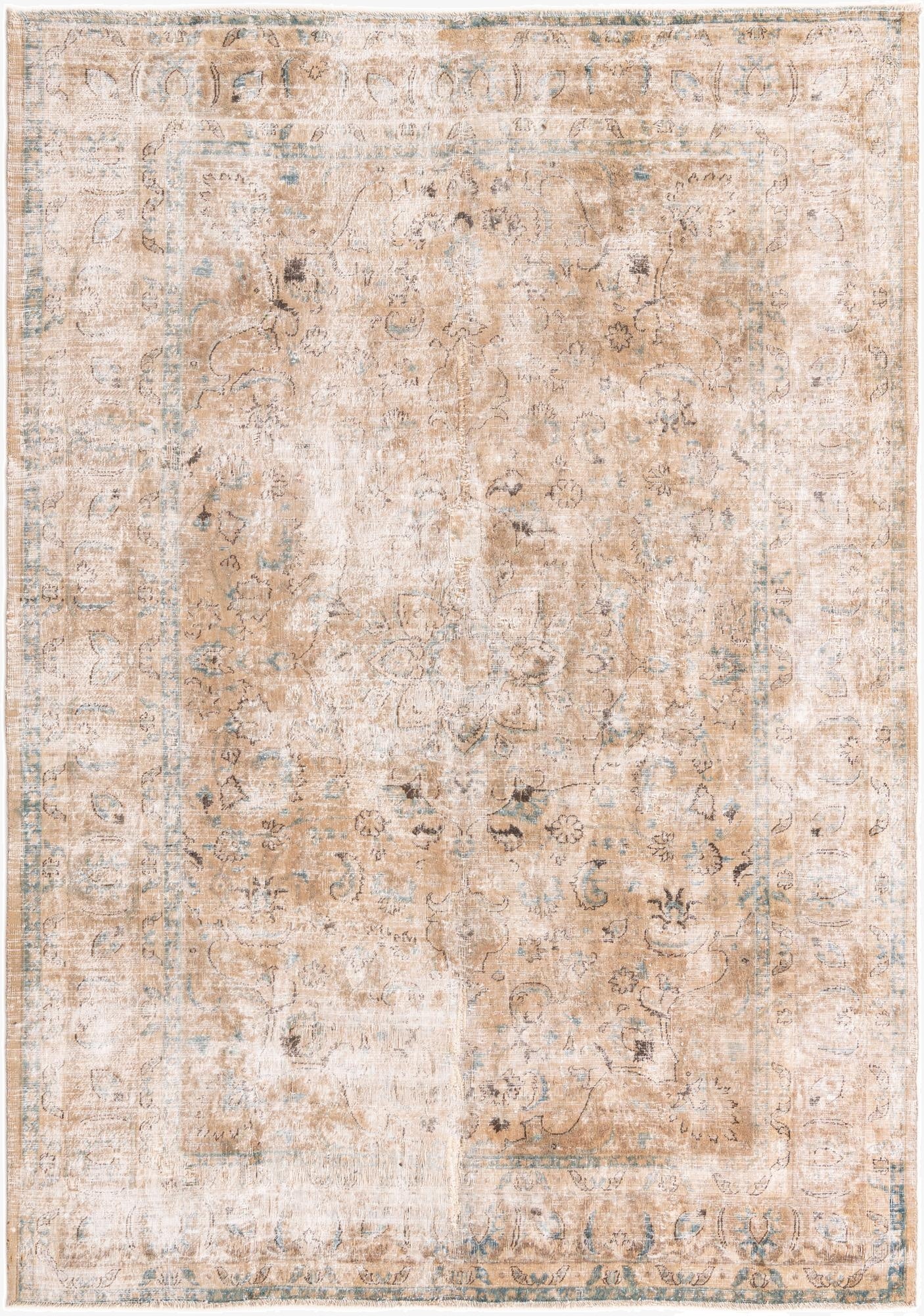 Primary image 6' 8 x 9' 4  Hand Knotted Ultra Vintage Persian Wool Rug