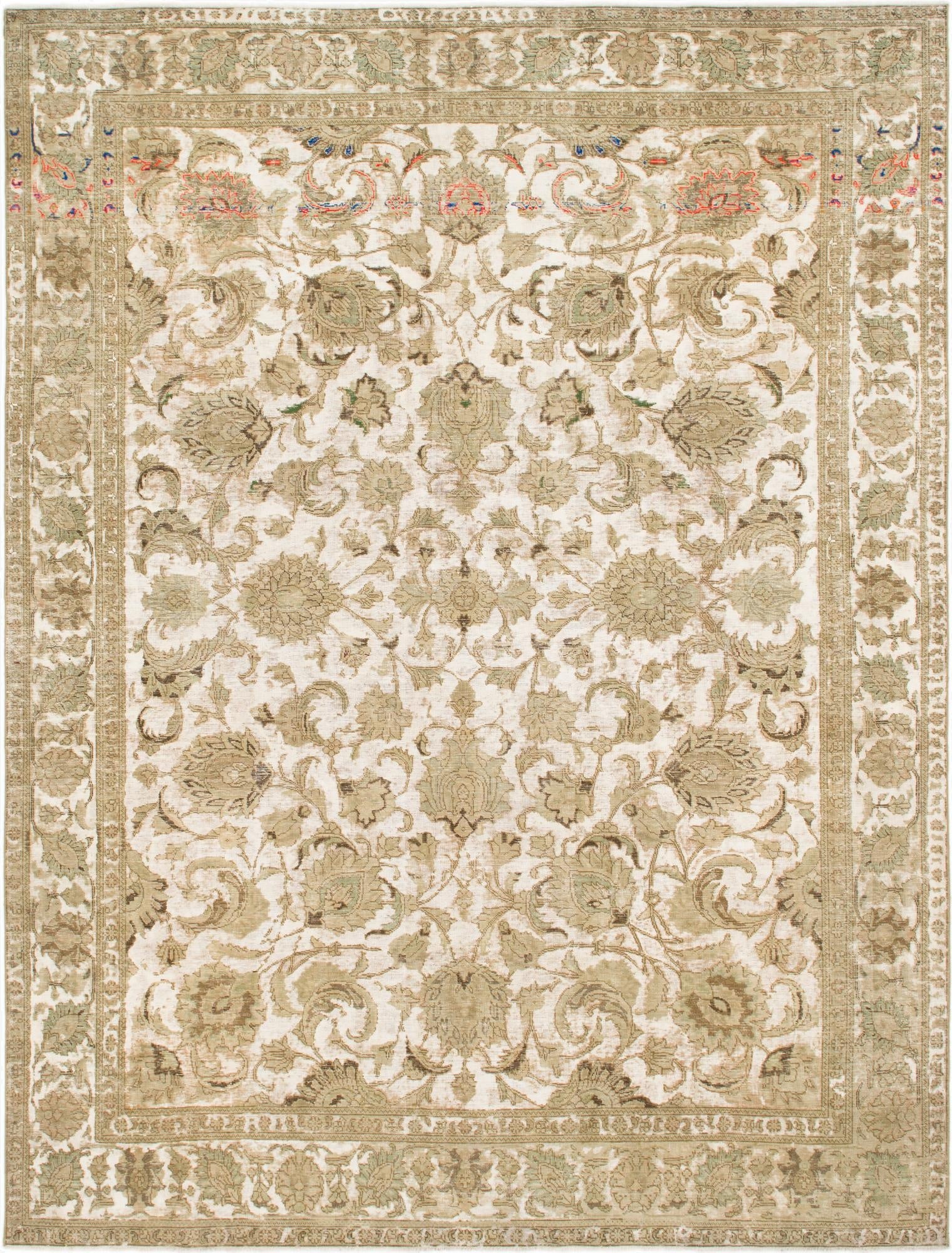 9' 8 x 12' 10  Hand Knotted Ultra Vintage Persian Wool Rug