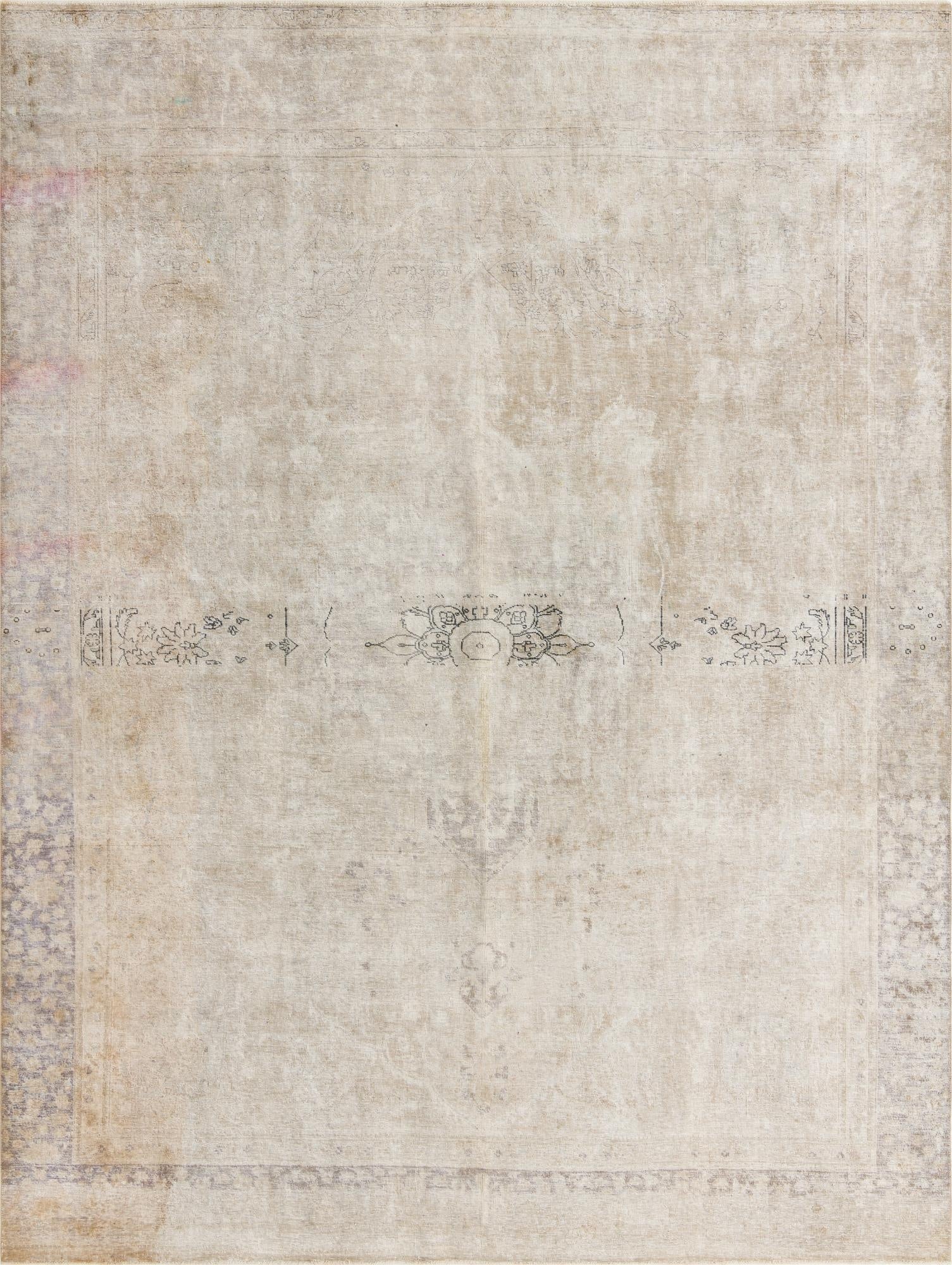 9' x 11' 10  Hand Knotted Ultra Vintage Persian Wool Rug