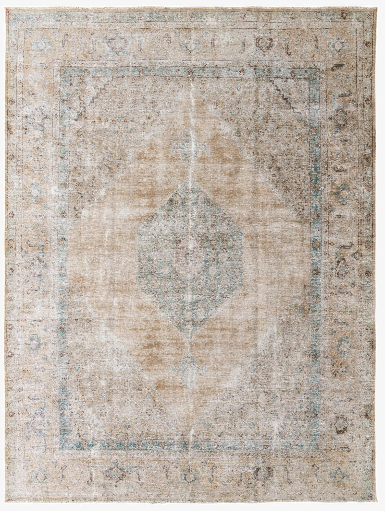 9' 8 x 12' 9  Hand Knotted Ultra Vintage Persian Wool Rug