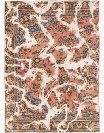 4' 6 x 6' 4 Hand Knotted Ultra Vintage Persian Wool Rug