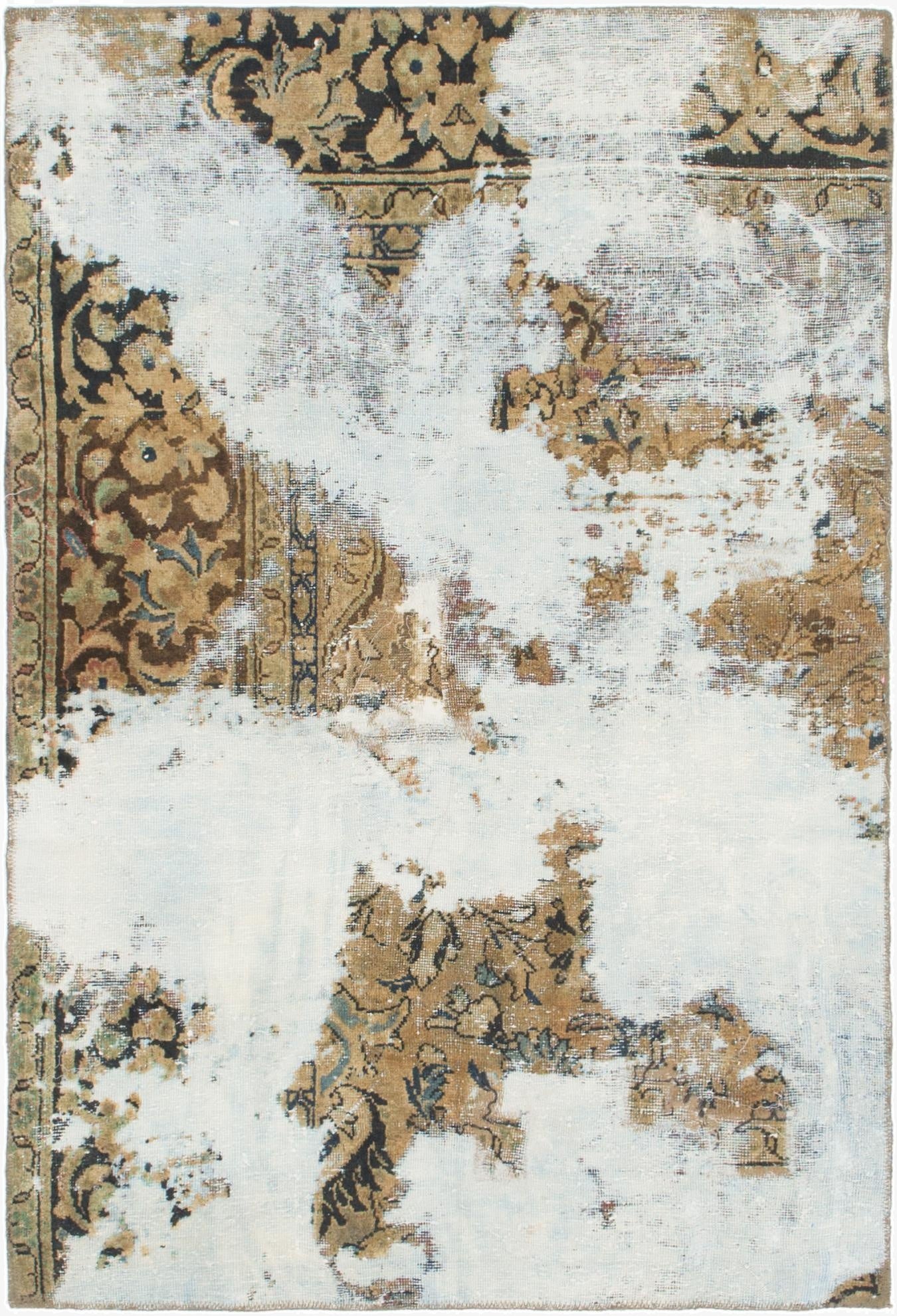 4' x 5' 8  Hand Knotted Ultra Vintage Persian Wool Rug