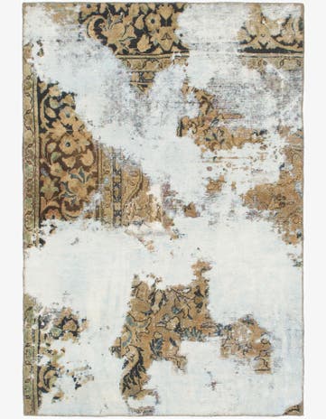 4' x 5' 8 Hand Knotted Ultra Vintage Persian Wool Rug