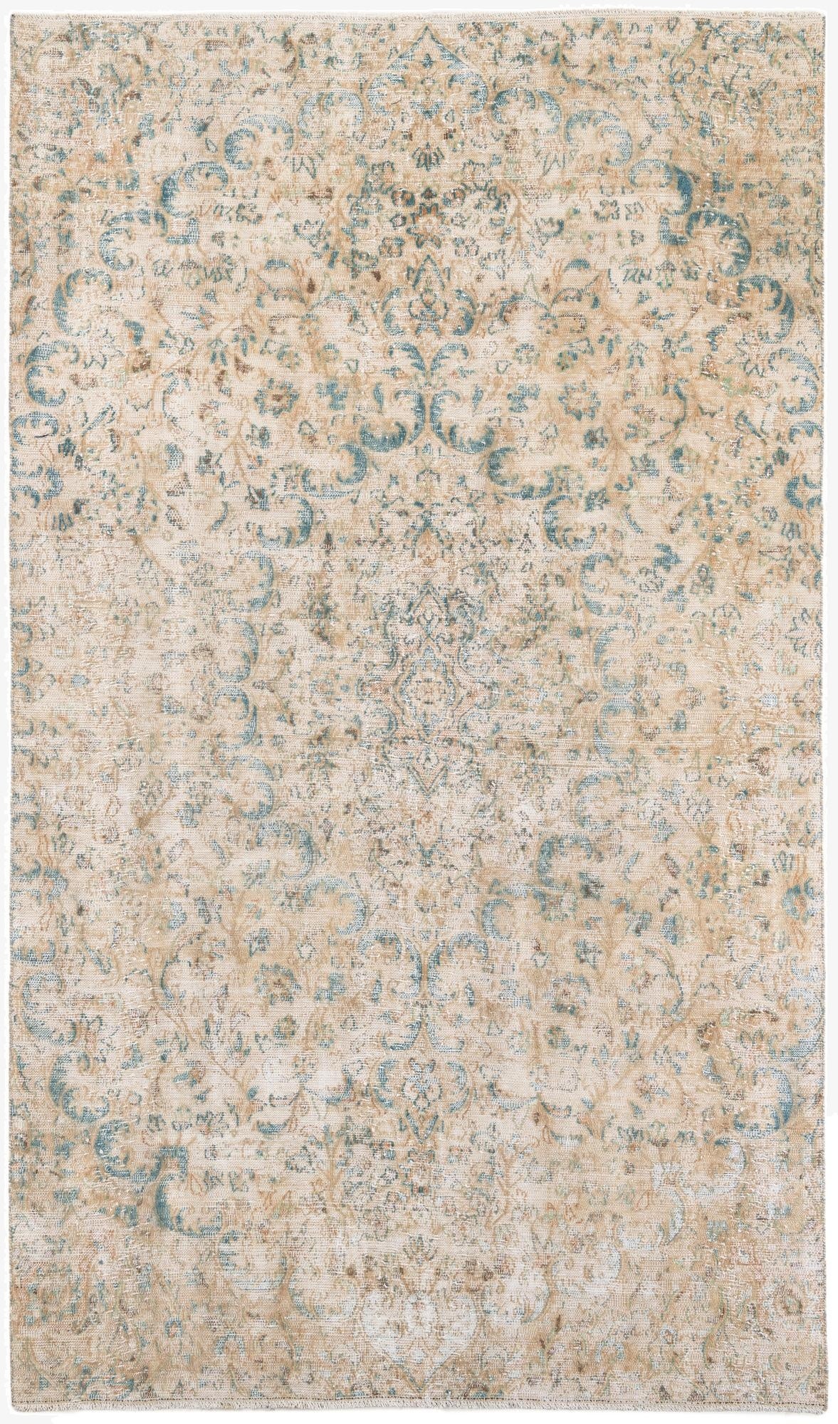 5' 7 x 9' 5  Hand Knotted Ultra Vintage Persian Wool Rug