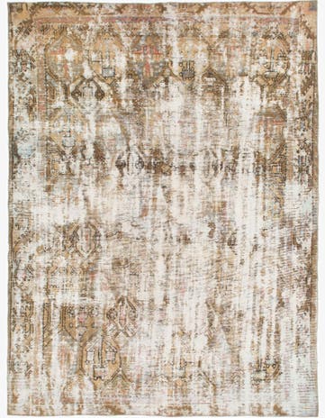 6' 8 x 8' 8 Hand Knotted Ultra Vintage Persian Wool Rug