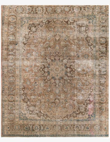 9' 4 x 11' 10 Hand Knotted Ultra Vintage Persian Wool Rug