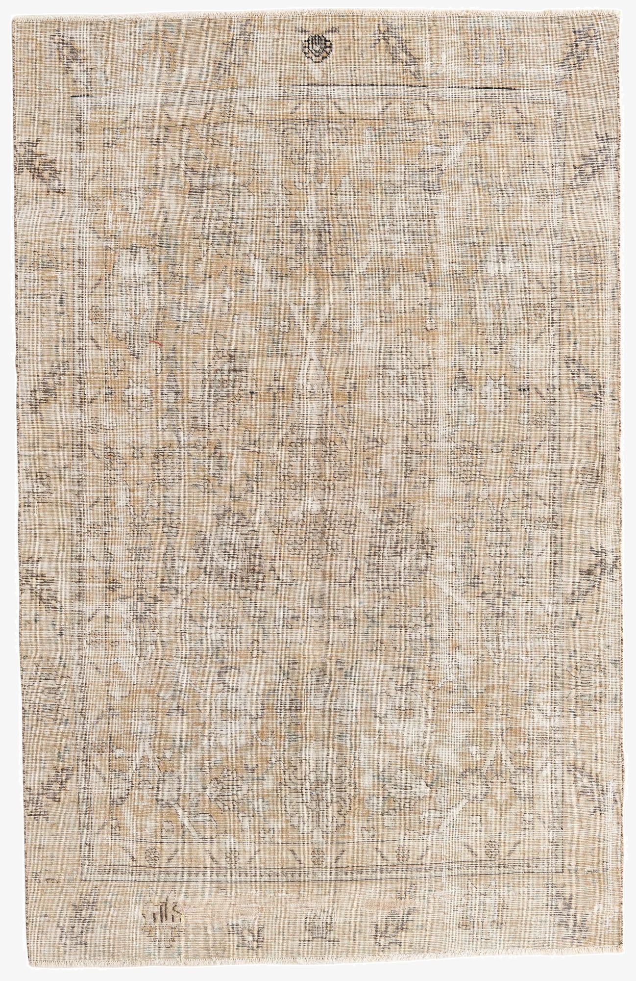 5' 7 x 8' 10  Hand Knotted Ultra Vintage Persian Wool Rug