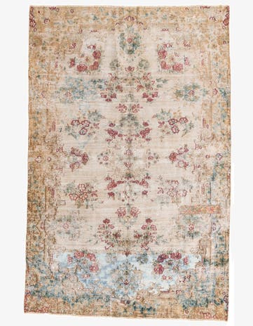 6' x 9' 3 Hand Knotted Ultra Vintage Persian Wool Rug