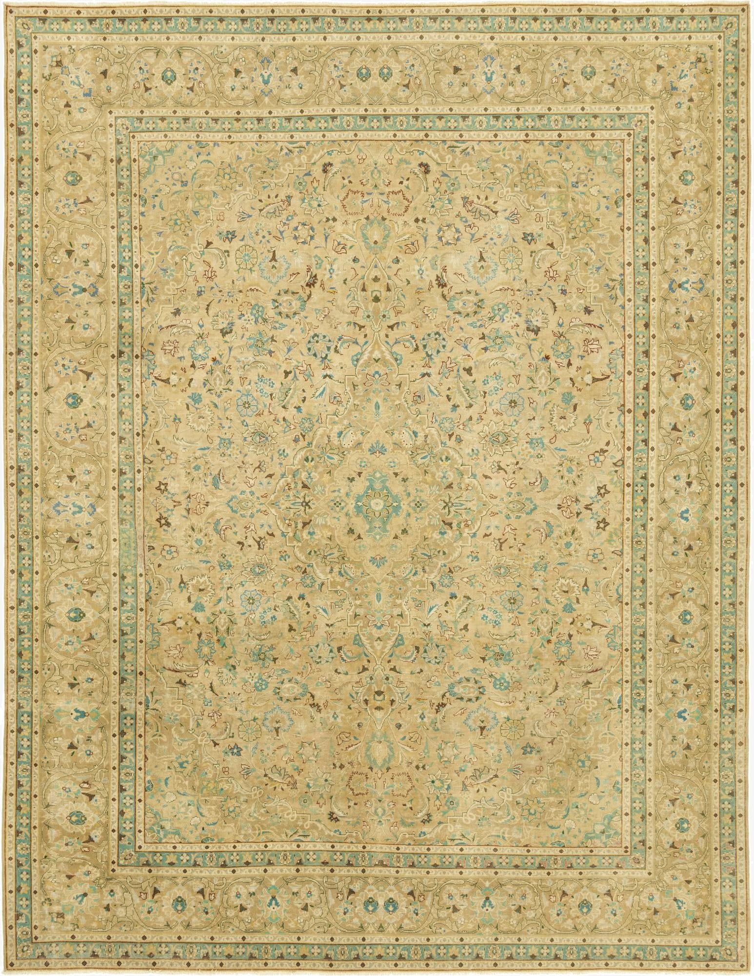 9' 8 x 12' 7  Hand Knotted Ultra Vintage Persian Wool Rug