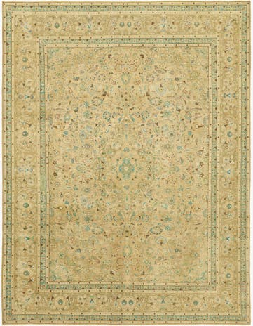 9' 8 x 12' 7 Hand Knotted Ultra Vintage Persian Wool Rug