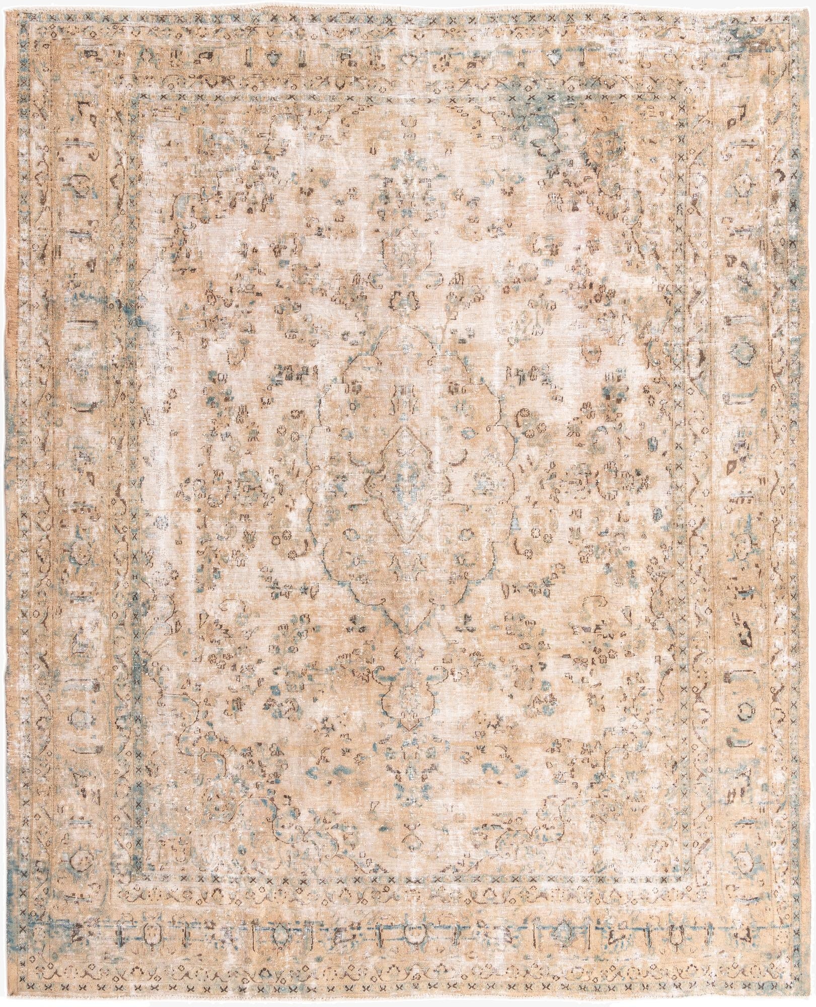 Primary image 9' 10 x 12'  Hand Knotted Ultra Vintage Persian Wool Rug