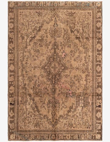 6' 6 x 9' 5 Hand Knotted Ultra Vintage Persian Wool Rug