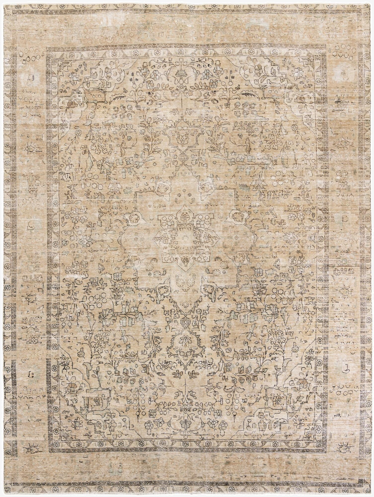 9' 9 x 12' 10  Hand Knotted Ultra Vintage Persian Wool Rug