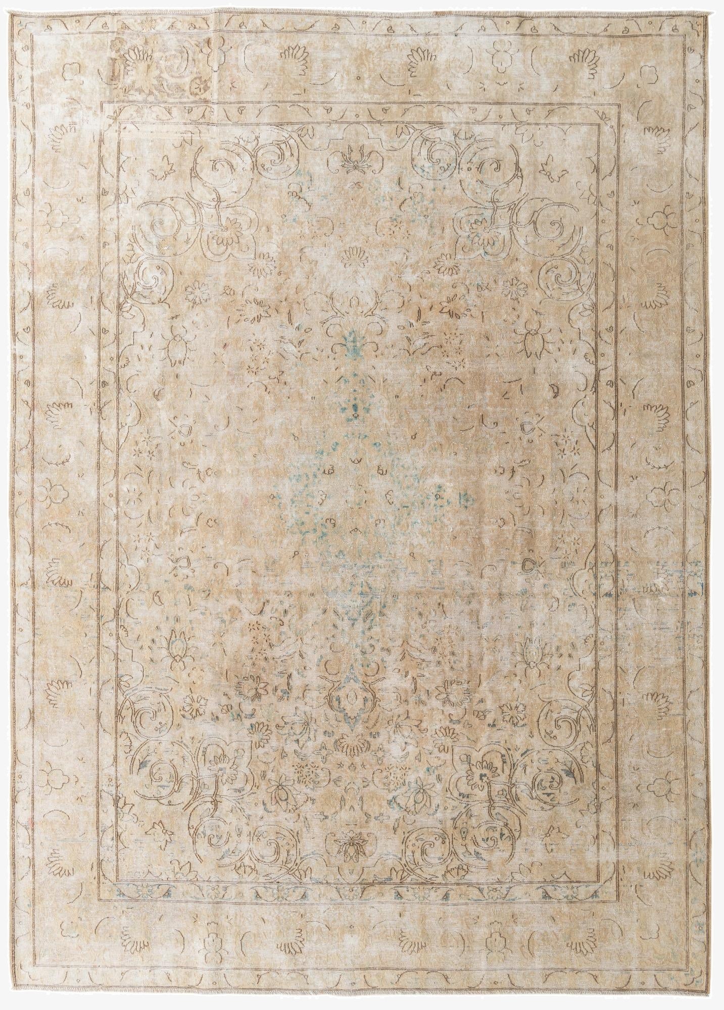 9' 6 x 13'  Hand Knotted Ultra Vintage Persian Wool Rug