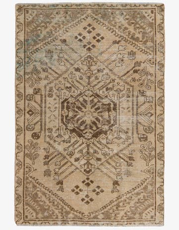 4' x 6' Hand Knotted Ultra Vintage Persian Wool Rug