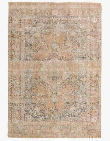6' 9 x 9' 8 Hand Knotted Ultra Vintage Persian Wool Rug