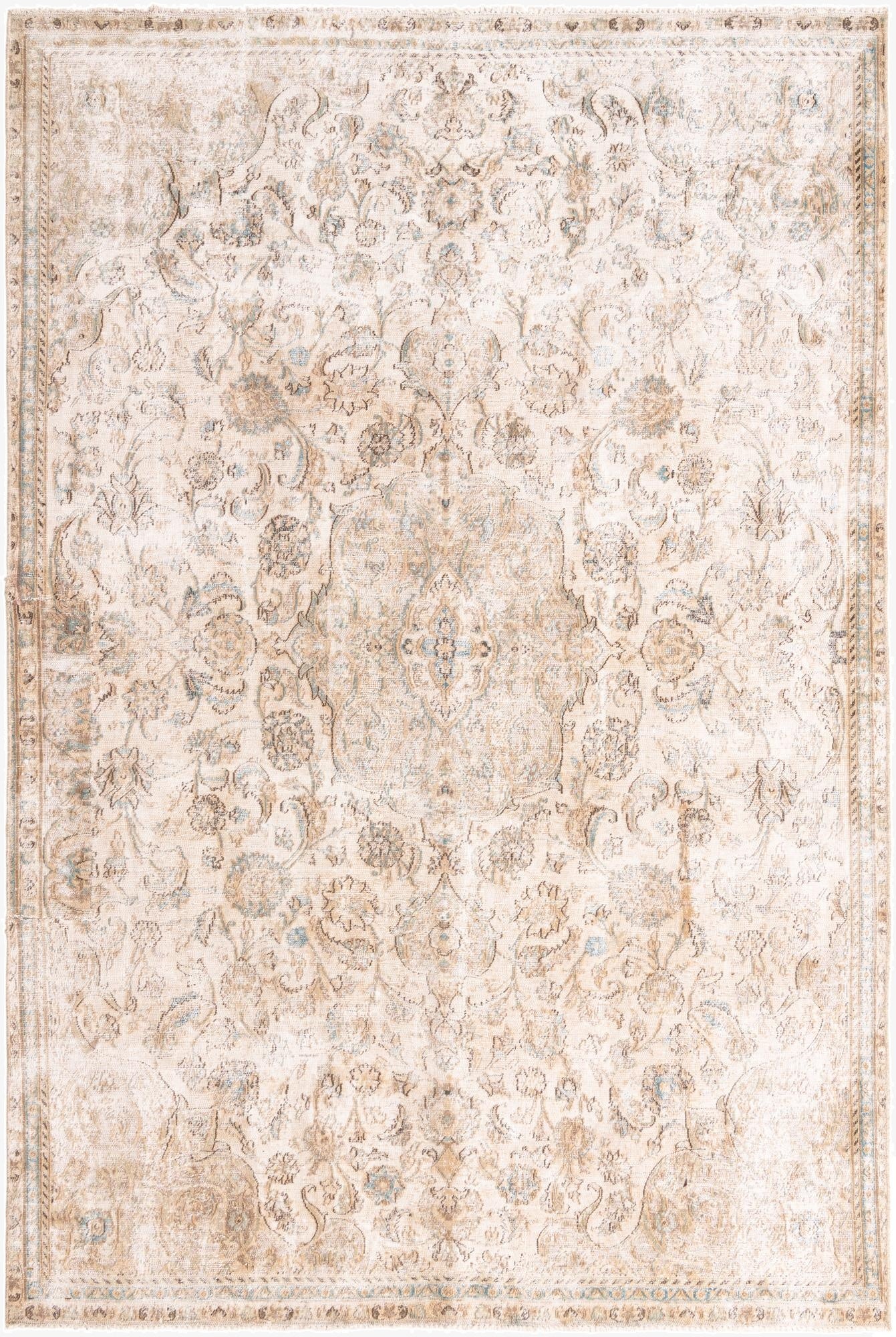 7' 1 x 10' 7  Hand Knotted Ultra Vintage Persian Wool Rug