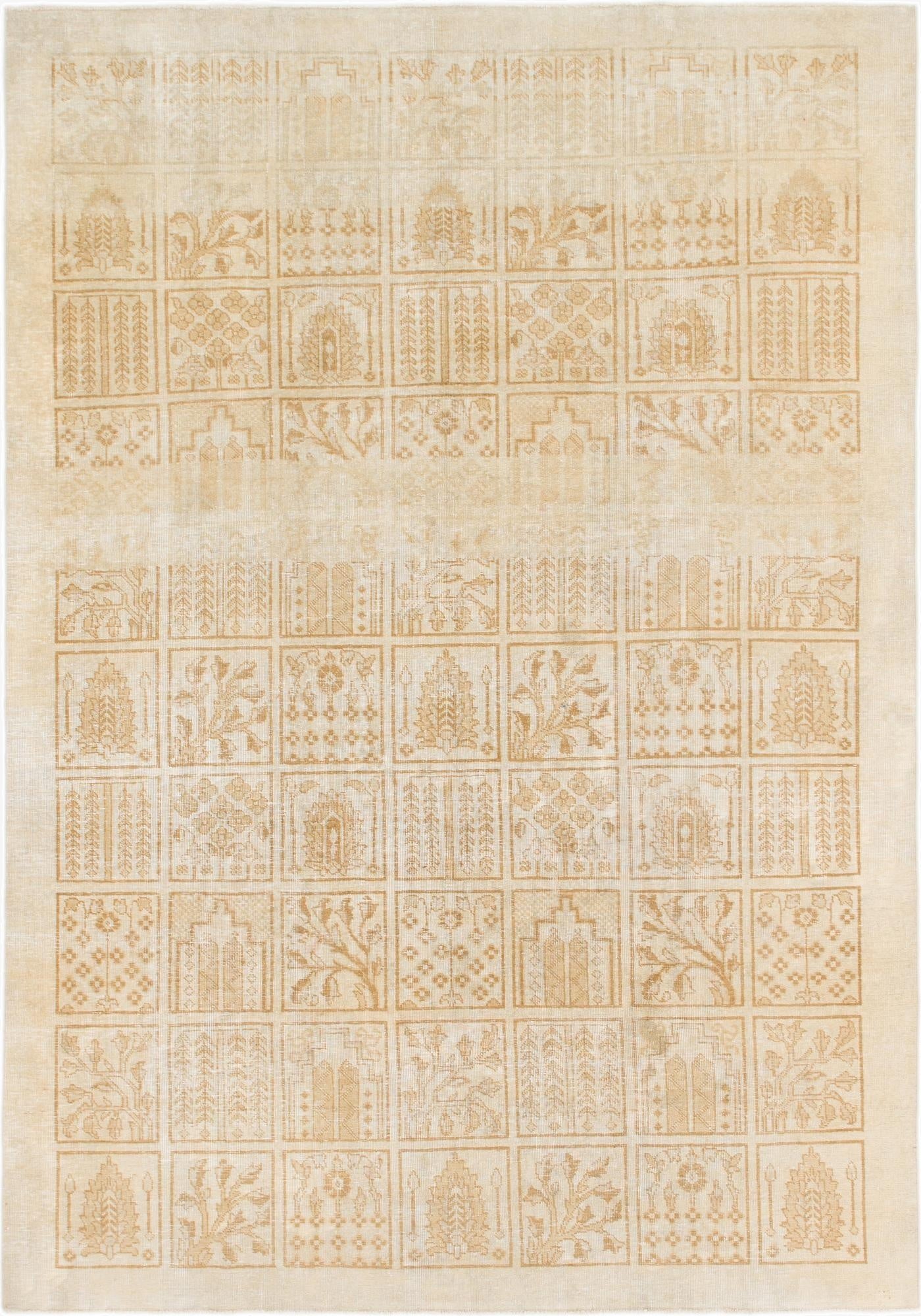 193cm x 275cm  Hand Knotted Ultra Vintage Persian Wool Rug